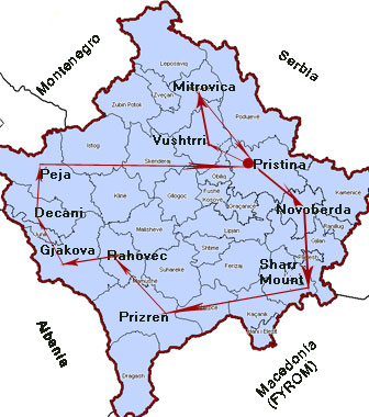 Map of Kosovo